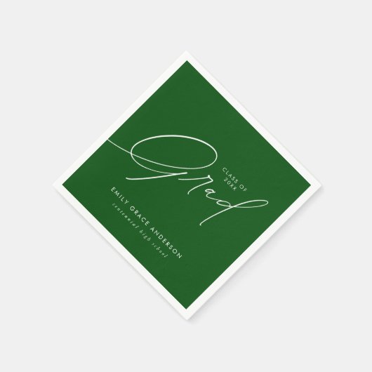 Elegant Trendy Calligraphy Script Abschluss Serviette (Ecke)