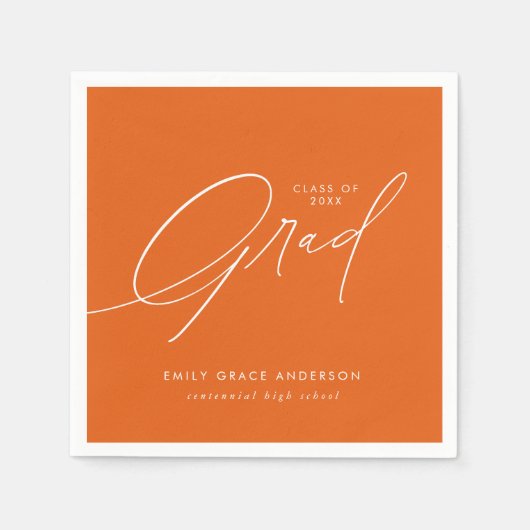 Elegant Trendy Calligraphy Script Abschluss Serviette (Vorderseite)