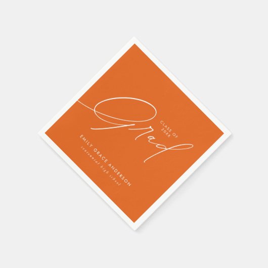 Elegant Trendy Calligraphy Script Abschluss Serviette (Ecke)