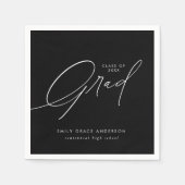 Elegant Trendy Calligraphy Script Abschluss Serviette (Vorderseite)