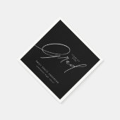 Elegant Trendy Calligraphy Script Abschluss Serviette (Ecke)