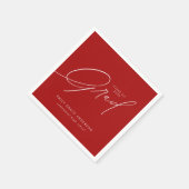 Elegant Trendy Calligraphy Script Abschluss Serviette (Ecke)