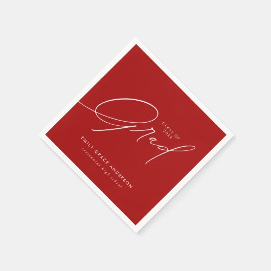 Elegant Trendy Calligraphy Script Abschluss Serviette (Ecke)