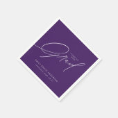 Elegant Trendy Calligraphy Script Abschluss Serviette (Ecke)