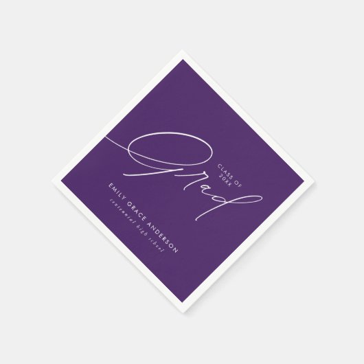Elegant Trendy Calligraphy Script Abschluss Serviette (Ecke)