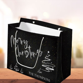 Elegant Trendy Chalkboard Frohe Weihnachten Große Geschenktüte