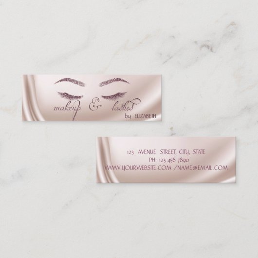 Elegant Trendy Chic Shiny, Glitzer Lashes, Makeup Mini Visitenkarte (Vorne/Hinten)