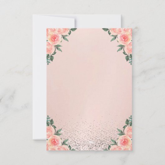 Elegant Trendy Confetti Blume Sweet 16 Einladung (Rückseite)