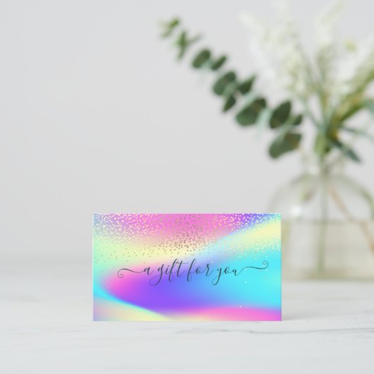 Elegant Trendy Confetti Colorful Ombre Holographic Rabattkarte (Stehend Vorderseite)