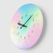 Elegant Trendy Confetti Holographic Große Wanduhr (Winkel)