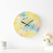 Elegant Trendy Confetti Yellow Gefärbte Krawatte Große Wanduhr (Zuhause)