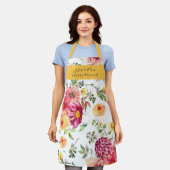 Elegant  Trendy Floral Grace Grandma Typography  Schürze (Getragen)