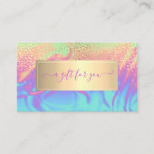 Elegant Trendy Frame Confetti Ombre Holographic Rabattkarte (Vorderseite)