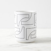 Elegant Trendy Geometric Black and White Kaffeetasse (Mittel)