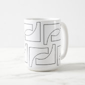 Elegant Trendy Geometric Black and White Kaffeetasse (VorderseiteRechts)