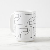 Elegant Trendy Geometric Black and White Kaffeetasse (Vorderseite Links)