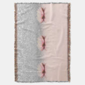 Elegant Trendy Girly, Lotus Silver Glitzer Bokeh Decke (Vorderseite Vertikal)
