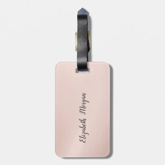 Elegant Trendy Girly, Lotus Silver Glitzer Bokeh Gepäckanhänger (Rückseite vertikal)