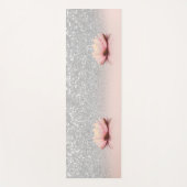 Elegant Trendy Girly, Lotus Silver Glitzer Bokeh Yogamatte (Vorderseite)