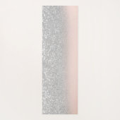 Elegant Trendy Girly, Lotus Silver Glitzer Bokeh Yogamatte (Rückseite)