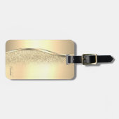 Elegant Trendy Gold Glitzer Bokeh Gepäckanhänger (Vorderseite horizontal)