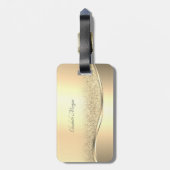 Elegant Trendy Gold Glitzer Bokeh Gepäckanhänger (Rückseite vertikal)