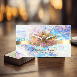 Elegant Trendy Gold, Opal Lotus Visitenkarte