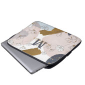 Elegant Trendy Gold Pink Lilac Monogram Laptopschutzhülle (Vorne Knopf)