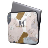Elegant Trendy Gold Pink Lilac Monogram Laptopschutzhülle (Vorderseite Links)