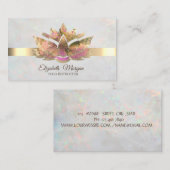 Elegant Trendy Gold, White Opal Lotus Visitenkarte (Vorne/Hinten)