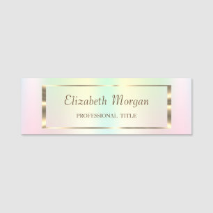Elegant trendy, Goldrahmen holografisch Namensschild