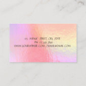 Elegant Trendy Holographic, Gold, Lotus Visitenkarte (Rückseite)