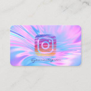 Elegant Trendy Holographic Instagram Social Media Visitenkarte