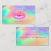 Elegant Trendy Lips Rainbow Holographic Visitenkarte (Vorne/Hinten)
