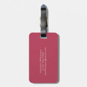 Elegant Trendy Magenta Script Name Personalisiert Gepäckanhänger (Rückseite vertikal)