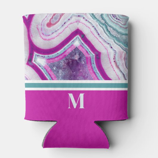 Elegant Trendy Modern Initial Monogram Dosenkühler (Rückseite)