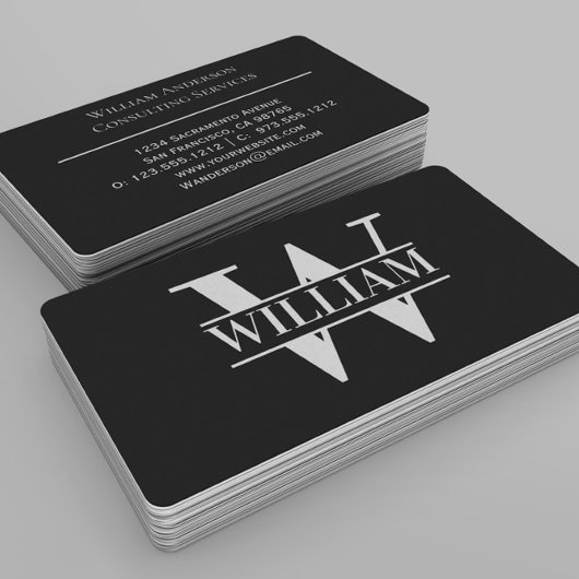 Elegant Trendy Modern Simple Monogram Personalisie Visitenkarte