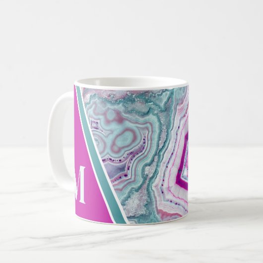 Elegant Trendy Monogram Initial Kaffeetasse (Vorderseite Links)