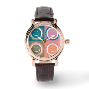 Elegant Trendy Pastel Colors Cheshire Lächeln Kat Armbanduhr