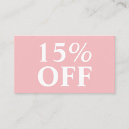 Elegant Trendy Pastel Pink Moderne Rabattkarte