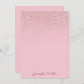 Elegant Trendy Rose Gold-Kalligraphischer Skriptte Mitteilungskarte (Vorne/Hinten)
