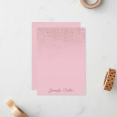 Elegant Trendy Rose Gold-Kalligraphischer Skriptte Mitteilungskarte (Vorderseite/Rückseite Beispiel)