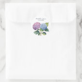 Elegant Trendy Watercolor Hydrangea Blumenzwiese Runder Aufkleber (Tasche)