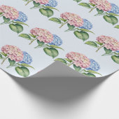 Elegant Trendy Watercolor Hydrangea Floral Geschenkpapier (Ecke)