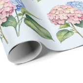 Elegant Trendy Watercolor Hydrangea Floral Geschenkpapier (Rolleneckpunkt)