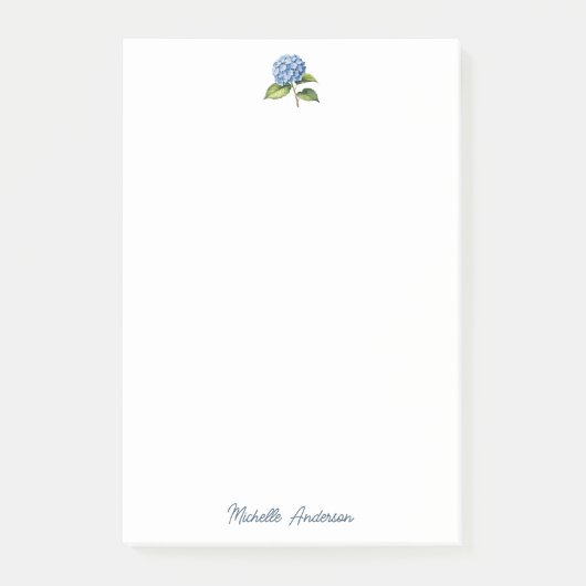 Elegant Trendy Watercolor Hydrangea Floral Post-it Klebezettel (Vorderseite)