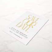 Elegant Trendy White und Gold Save the Date Folieneinladung (Gedreht)