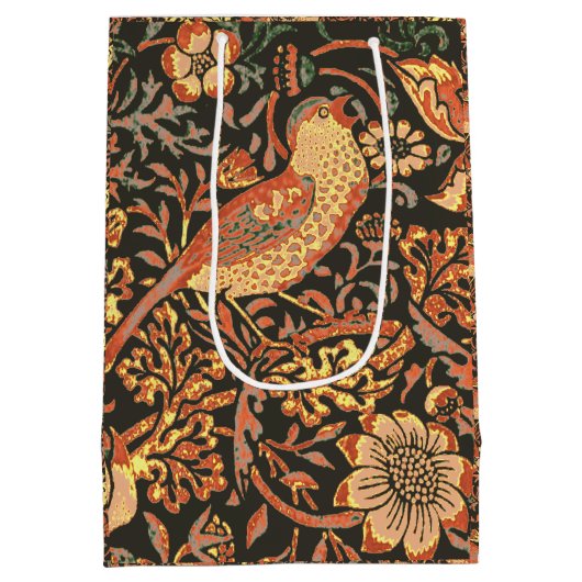 Elegant Trendy William Morris Paper Napkin Mittlere Geschenktüte (Rückseite)