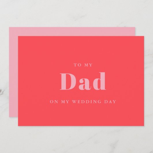 Elegant & trendy Zu meinem Vater am Hochzeitstag (Vorne/Hinten)