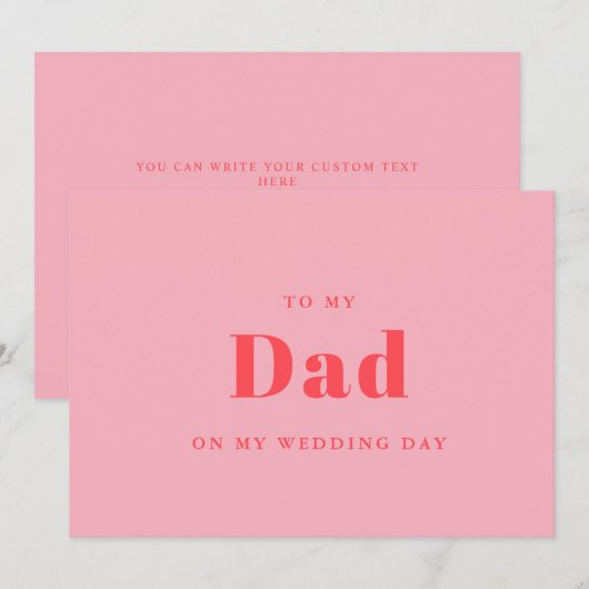 Elegant & trendy Zu meinem Vater am Hochzeitstag (Vorne/Hinten)